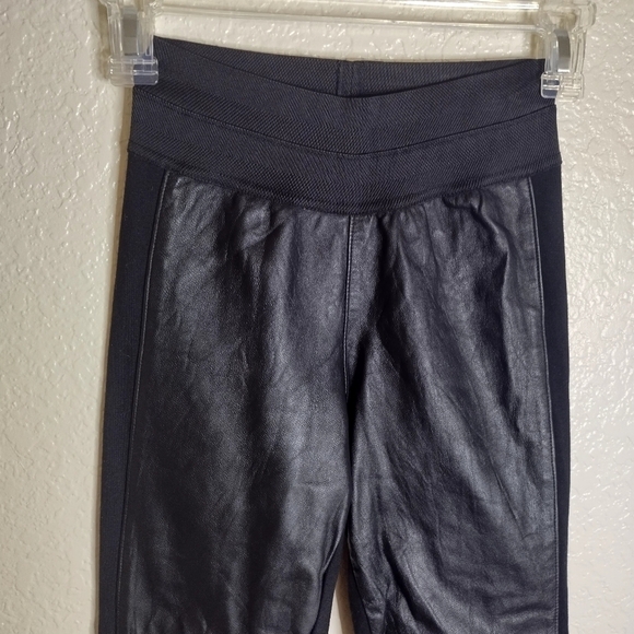 PAIGE Leather Legging pull on Pant Elastic Waist Stretch sz Xs - Picture 2 of 6